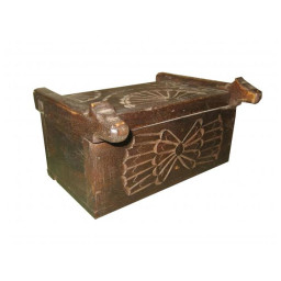 Wooden hand-carved small storage box