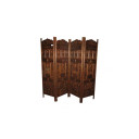 Wooden hand-carved Indian 4-panel folding screen