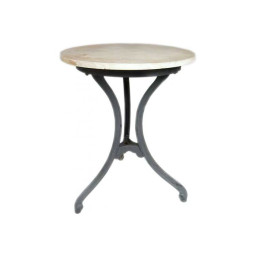 industrial  round marble top table