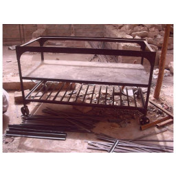 industrial iron cart table 