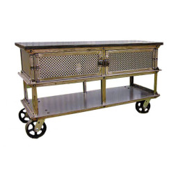  industrial rustic console table trolley