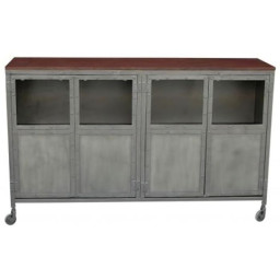 industrial rustic console cabinet