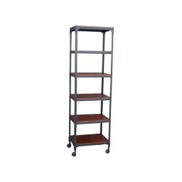 industrial vintage six shelve rolling stand.