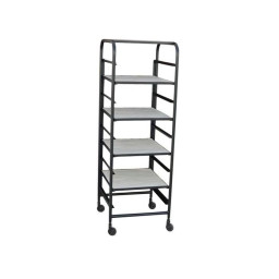 industrial rolling shelves with marble top 