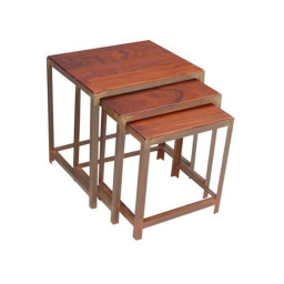 industrial iron nesting table set of 3