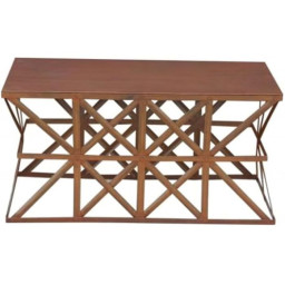 industrial iron accent table with contemporary design