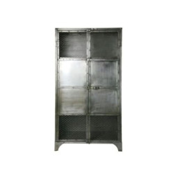 industrial cabinet with door-  half mesh and half covered.