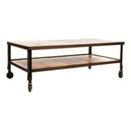 industrial rolling coffee table cart