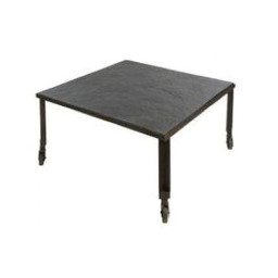 industrial rustic iron square coffee table with wheels.