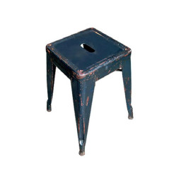 industrial rustic distressed blue metal bar stool