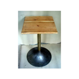 industrial wood and iron square bistro table