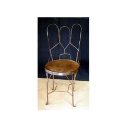 industrial iron twisted legs windsor chair