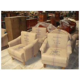 industrial recycled jute club chair sofa 