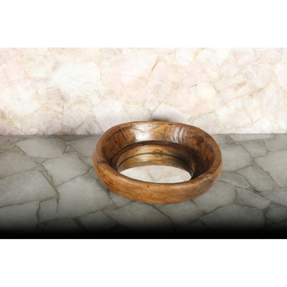 Carved wooden bowl with intricate craftsmanship, made by Jodhpur artisans.