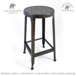 Antique Brown Metal Stool