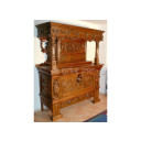 Wooden hand-carved bar counter console 
