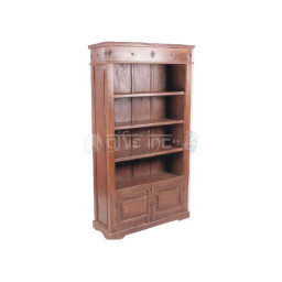 wooden four shelves  bookcase with small cabinet 