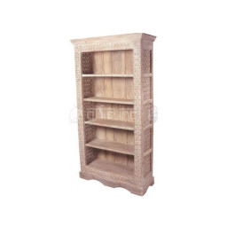 wooden hand-carved bookcase with five shelves 