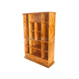 cubical wooden multishelf display unit / bookcase