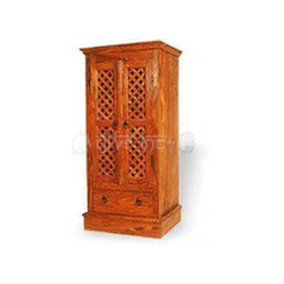 wooden hand-carved cupboard with two drawers