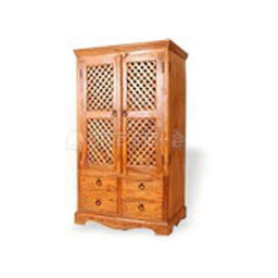 hand craved wooden cupboard with four drawers