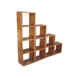 wooden step cube square open storage bookshelf 