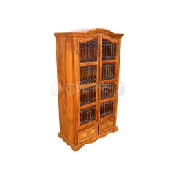 wooden iron grilled cupboard
