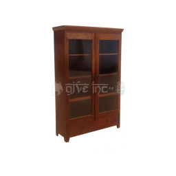 wooden bookcase display cabinet with drawers 