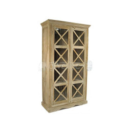 wooden display cabinet with panel glass doors 