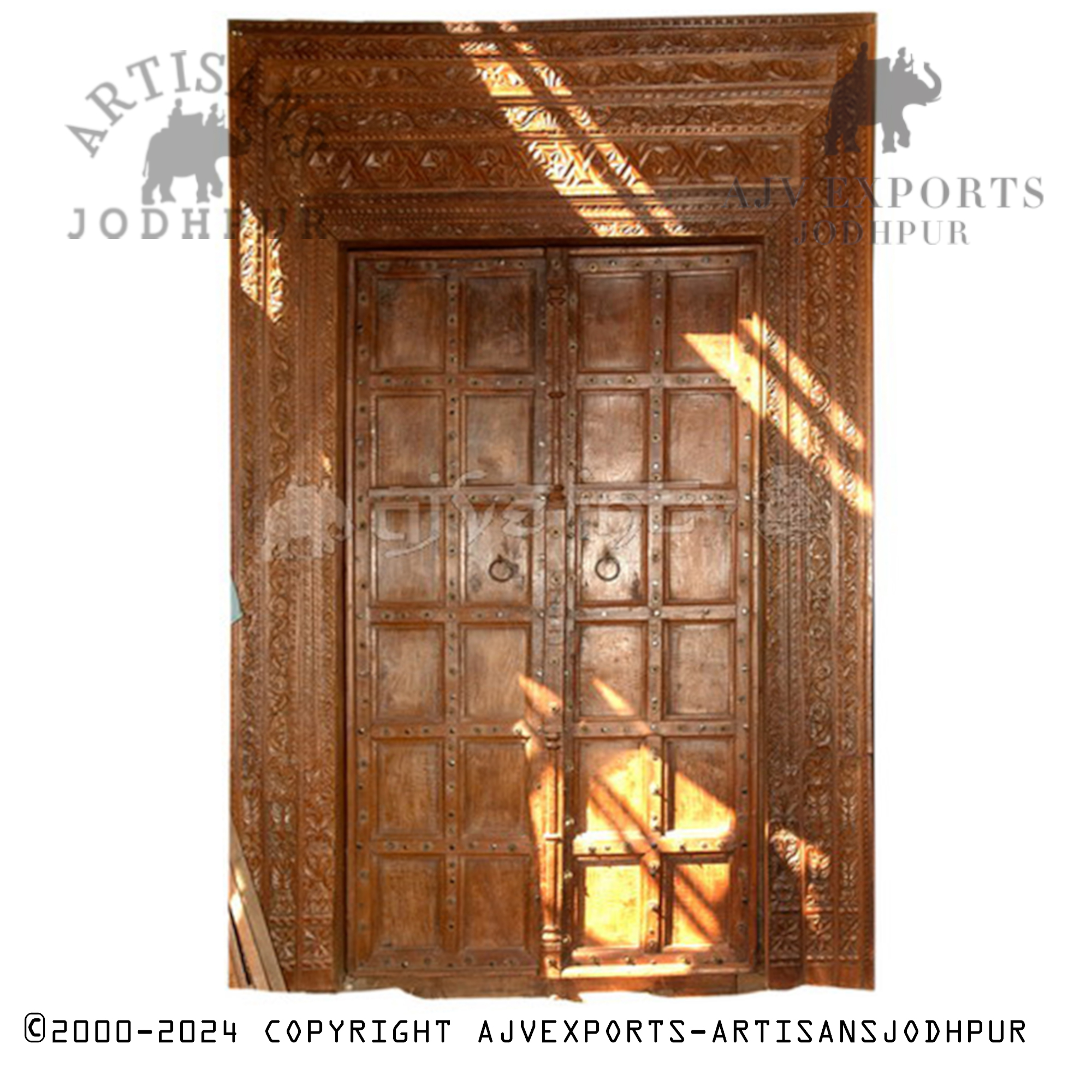 Classic wooden door with dark finish