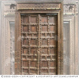 Ornate wooden door with detailed carvings