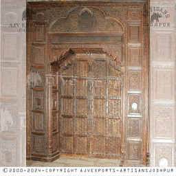 Classic Wooden Door with Detailed Carvings