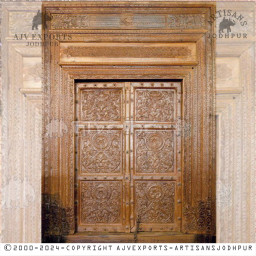 Elegant Wooden Door with Carvings