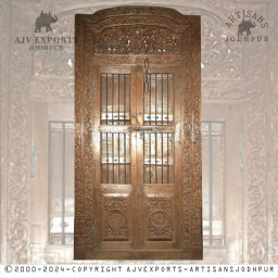 Elegant Carved Wooden Door