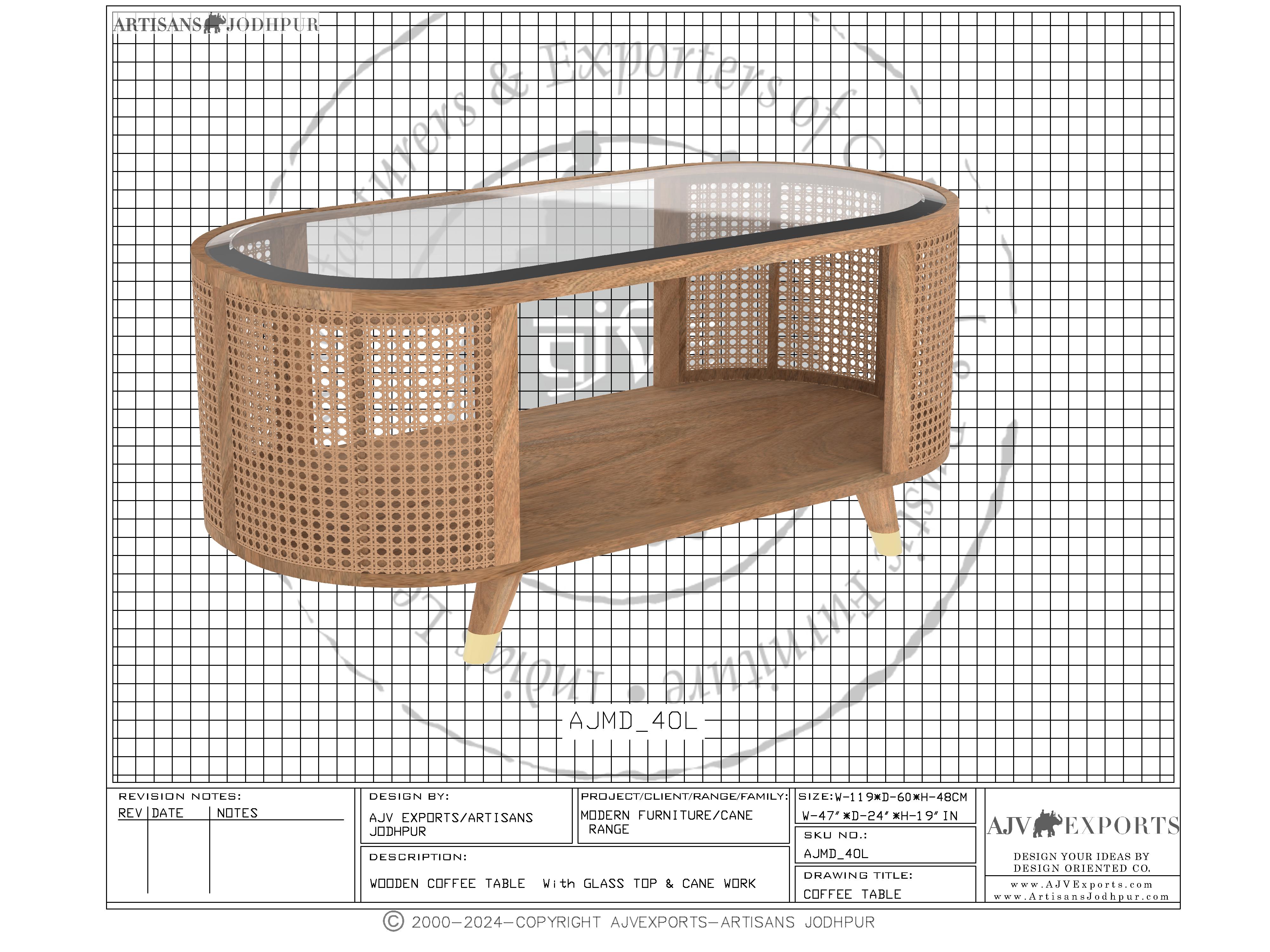 Le mobilier minimaliste moderne en rotin indien d'ArtisansJodhpur.com